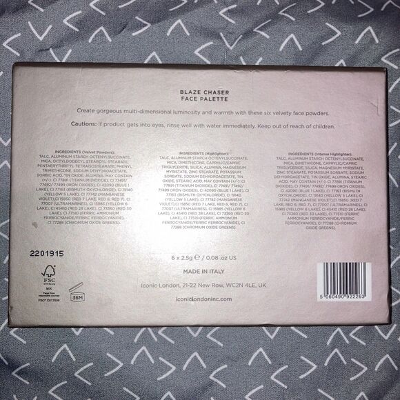 Iconic London Blush Bronzer Highlighter Blaze Chaser Face Palette 6 Shades New - Picture 3 of 5